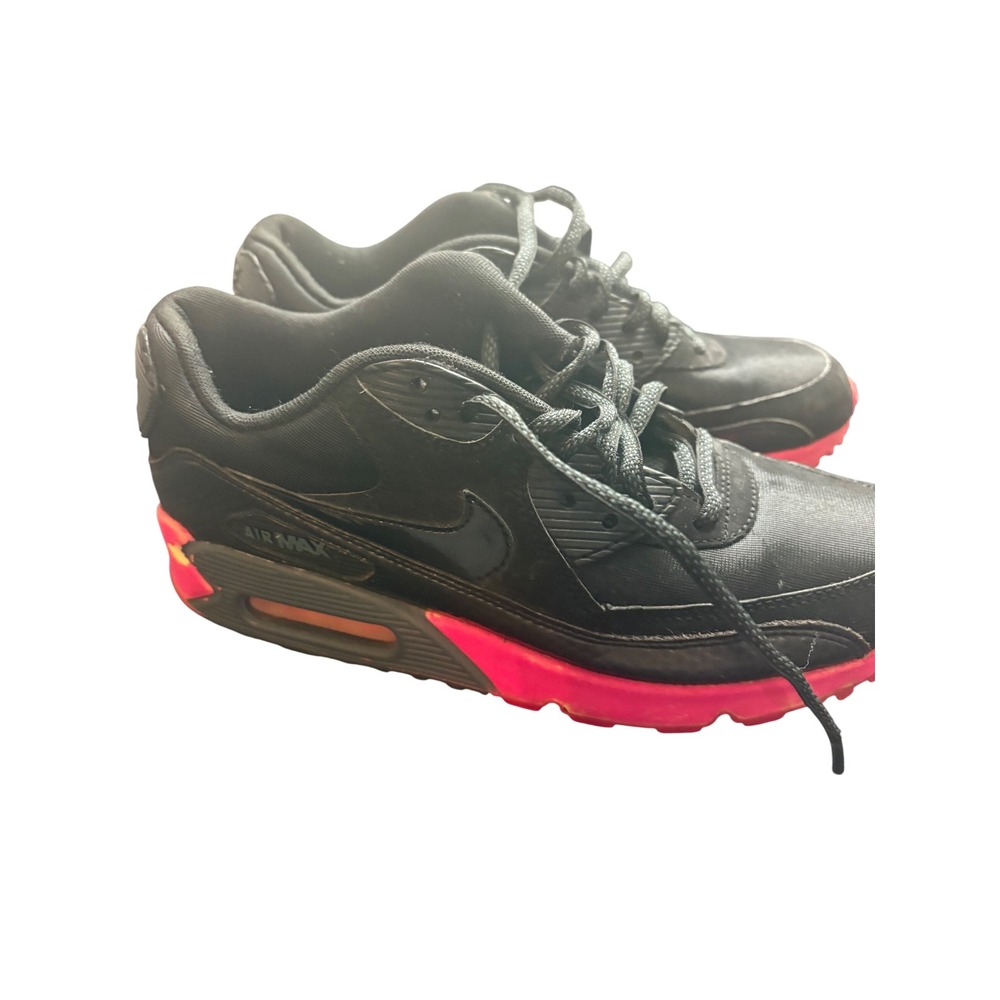 Nike Air Max 90 Black Pink Running Shoes 325213-028 Womens 7.5